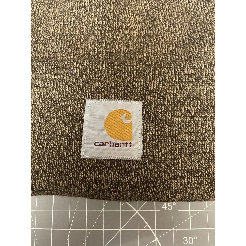 Carhartt Adult One Size Knit Cuffed Beanie Winter Hat Brown Heather New
